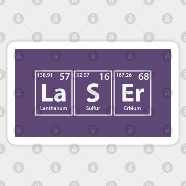 Laser (La-S-Er) Periodic Elements Spelling Sticker by cerebrands